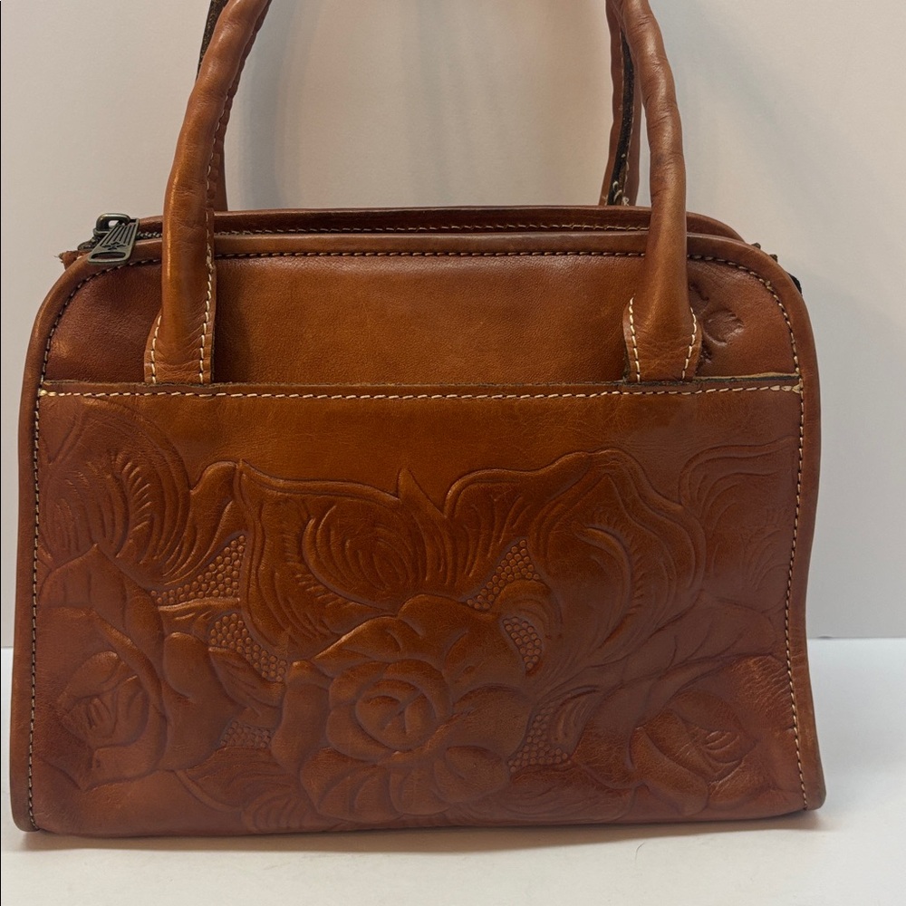 Patricia Nash Elegant Brown Leather Handbag